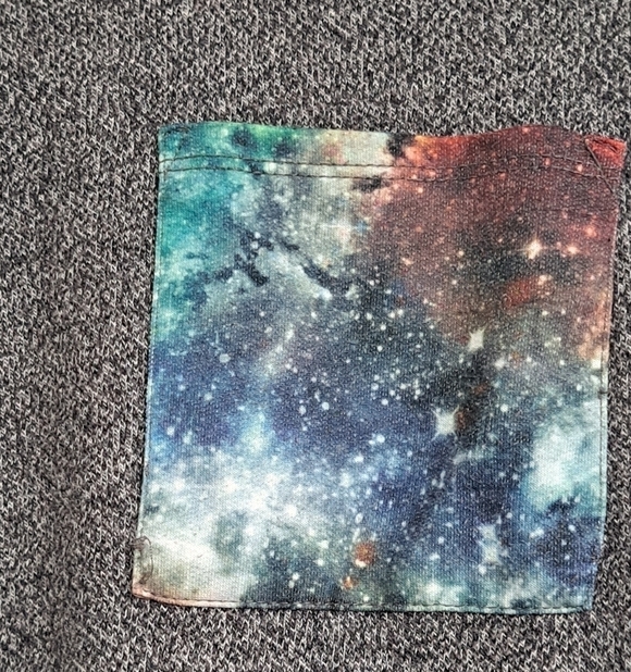 On The Bias Men's Grey Shirt With A Patterned Pocket Size S - Picture 2 of 5